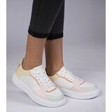 Gemre White-yellow sporty faux leather sneakers Lavilia | Shoptok.si