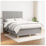  Krevet box spring s madracem svjetlosivi 140x200 cm od tkanine | shoptok.hr