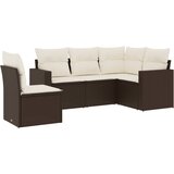  5-dijelni set vrtnih sofa s jastucima poliratan smeđi | shoptok.hr