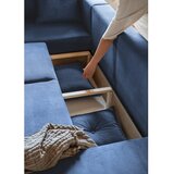 Miuform Tamno plava sklopiva kutna garnitura od samta (s lijevim kutom/u obliku slova "U") Lazy Lukka – | shoptok.hr