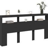 Ormarić za uzglavlje s LED svjetlima crni 200 x 17 x 102 cm | Eponuda.ba
