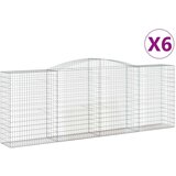  Obokane gabion košare 6 kosov 400x50x140/160cm pocinkano železo, (20757829) | Shoptok.si