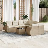 vidaXL 9-dijelni set vrtnih sofa s jastucima bež od poliratana | shoptok.hr