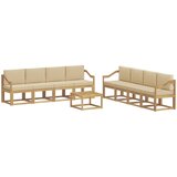 vidaXL Zunanja garnitura za sedenje z blazino 9 pcs Bela in bež, (5000269358) | Shoptok.si