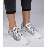 Gemre Silver animal print Velcro sneakers Astrala | Shoptok.si