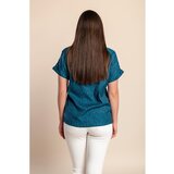 Fenzy Plus Size Bluza S Potiskom, Petrol | Shoptok.si