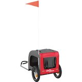 Prikolica za bicikl za ljubimce crveno-siva tkanina i željezo | shoptok.hr