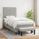 The Living Store Box spring postelja z vzmetnico svetlo siva 80x200 cm blago - Box Spring Postelja, (21503877) Cene