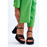 FB2 Women's Suede Platform Sandals Black Verda Cijene