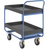 eurokraft pro transportni voziček, nosilnost 150 kg, 2 nakladalni površini z robom, kolesa z zračnico Cene