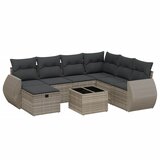  8-dijelni set vrtnih sofa od poliratana s jastucima svjetlosivi | shoptok.hr