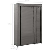 vidaXL 282425 Folding Wardrobes 2 pcs Grey 110x45x175 cm Fabric | shoptok.hr