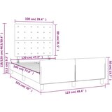 vidaXL Posteljni okvir z vzglavjem temno siv 120x190 cm tkanina | Shoptok.si
