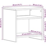  Noćni ormarić crni hrast 40x30x40 cm konstruirano drvo | shoptok.hr