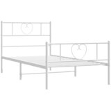  Metalni okvir kreveta uzglavlje i podnožje bijeli 100x200 cm | shoptok.hr