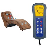  Masažni počivalnik z blazino rjavo umetno semiš usnje | Shoptok.si