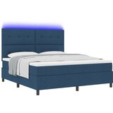 vidaXL Posteljno vzmetenje z vzmetnico in LED modro 180x200 cm Tkanina, (22083610) | Shoptok.si
