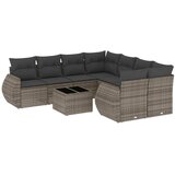  9-dijelni set vrtnih sofa od poliratana s jastucima sivi | shoptok.hr