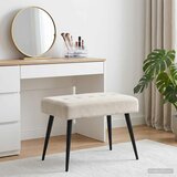  Klupa s gumbastim tkanjem Krem 60 x 40 x 45 cm Baršun | Eponuda.com