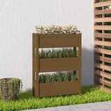 Maison Chic Visoka greda - Greda - Cvetlični Lonec medeno rjava 77x25x104,5 cm trdna borovina, (21789113) | Shoptok.si