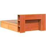 vidaXL Posteljni okvir brez vzmetnice voščeno rjav 120x190 cm borovina | Shoptok.si