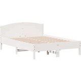 vidaXL Okvir kreveta bez madraca bijeli 140x200 cm od masivne borovine | shoptok.hr