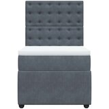 Box spring krevet s madracem tamnosivi 80 x 200 cm baršunasti | shoptok.hr