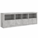  Komoda s LED svjetlima siva boja betona 202x37x67 cm | shoptok.hr