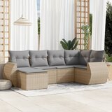 vidaXL 6-dijelni set vrtnih sofa s jastucima bež od poliratana | shoptok.hr