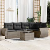 Maison Chic Seti vrtnega pohištva - Vrtna garnitura - Vrtni pohištvo set 6-delna z blazinami siv poli ratan, (21804105) | Shoptok.si