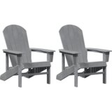 vidaXL Adirondack stoli 2 kosi Svetlo sivi 74x82x90 cm HDPE | Shoptok.si