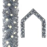 vidaXL Božićna girlanda s LED svjetlima 10 m srebrna | shoptok.hr
