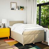  Krevet s oprugama i madracem krem 120 x 200 cm od tkanine | shoptok.hr