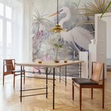  Foto tapeta - Heron wading in a pond - illustration in bright colours 196x140 Samoljepljiva | shoptok.hr