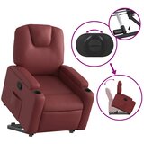  Električni naslonjač na podizanje umjetna koža crvena boja vina | shoptok.hr