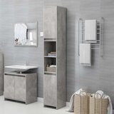 Maison Chic Kopalniška omarica - Kopalniški kabinet betonsko siva 30x30x183,5 cm iverna plošča, (21794817) | Shoptok.si