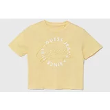 Guess Otroška bombažna kratka majica rumena barva