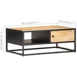  Stolić za kavu s izrezbarenim vratima 90x55x36 cm drvo manga | shoptok.hr
