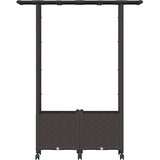  Povišeni krevet s mrežom i krovom Smeđa 124,5 x 40 x 142 cm PP | shoptok.hr