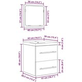 vidaXL Komplet pohištva za kopalnico s predalom 2 pcs Črni hrast | Shoptok.si