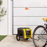 vidaXL Prikolica za bicikl za ljubimce žuto-siva od tkanine i željeza | shoptok.hr