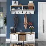 čiviluk P2 - 1636 - walnut whitewalnut hall stand