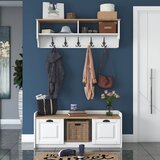 Woody Fashion čiviluk P2 - 1636 - walnut whitewalnut hall stand Cene