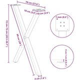 vidaXL noge za jedilno mizo x-oblika 2 kosa antracit 80x(72-73) cm | Shoptok.si