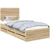  Krevetna konstrukcija Sonoma hrast 75 x 190 cm Inženjersko Drvo | shoptok.hr