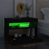 vidaXL noćni ormarić LED svjetla visoki sjaj crni 60 x 35 x 40 cm drvo | shoptok.hr