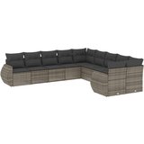  The Living Store Vrtna sedežna garnitura 10-delna z blazinami siv poli ratan - Vrtna Sedežna Garniture, (21461563) | Shoptok.si