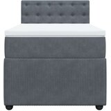 vidaXL Box spring postelja z vzmetnico temno siva 100x200 cm žamet | Shoptok.si