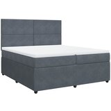  Krevet s oprugama i madracem tamnosivi 200x200 cm baršunasti | shoptok.hr