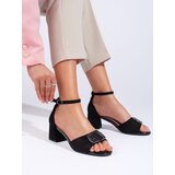 SERGIO LEONE Black Heeled Sandals cene